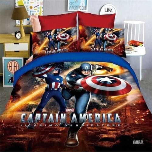 Captain America Boys Girls Bedding Set Children Mickey Mouse Frozen Anna Elsa Duvet Cover Bed Sheet Pillowcase Single Twin Full