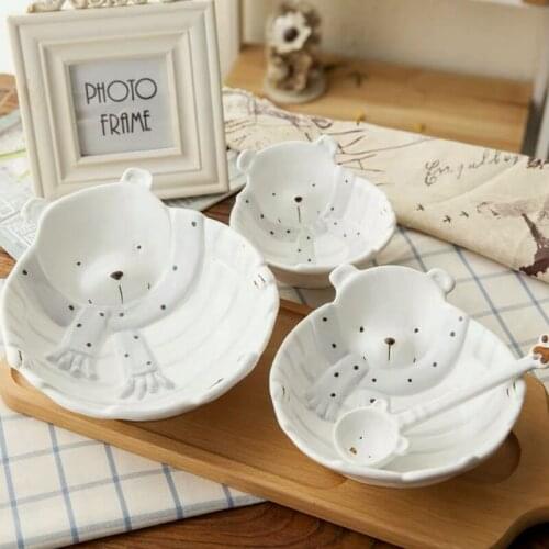 Polar Bear Creative Ceramic Instant Noodles Bowl Lovely Animal Cereal Childrens Snack Bowl