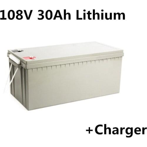 108V 30Ah lithium li ion battery pack for EV electric motorcycle e-scooter electric motor golf trolley+126V 5A charger
