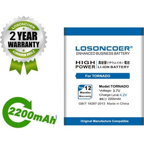 LOSONCOER Battery NEW 2200mAh TORNADO Mobile Phone Battery For EXPLAY TORNADO Battery Global