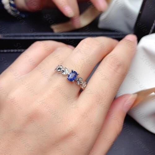 Best selling style natural sapphire ring 925 silver womens ring classic atmosphere fashion elegant style