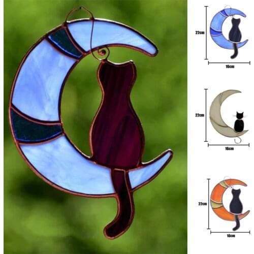 Moon cat window sticker decoration home wall sticker