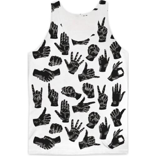 REAL American SIZE Hands Print Sublimation Print Tank Top
