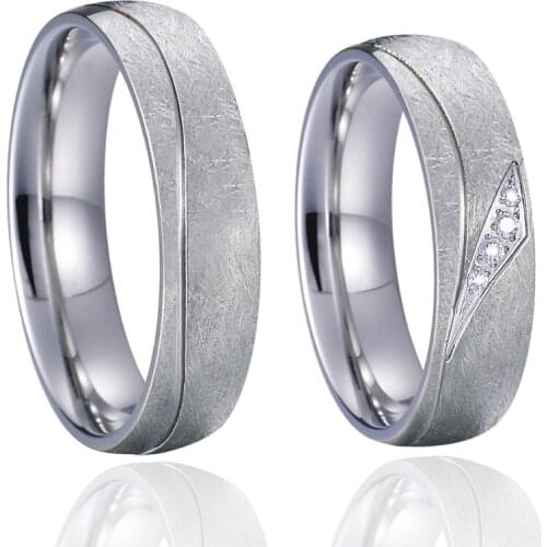Alliance Titanium Mens jewelry wedding Rings for men silver color bridal love promise couple rings for women