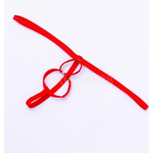 Men Thong G-String Spider Enhance Double Ring Stretch Underwear Bikini Red