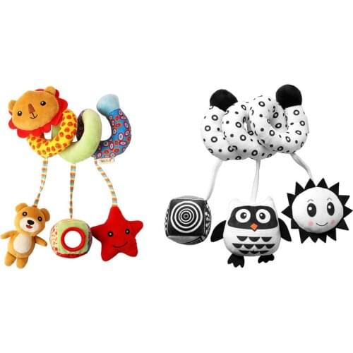 Soft Plush Baby Rattles With Bell Newborn Stroller Car Handbell Moblie Rattle Toys On The Crib Interactive Squeaker Hanging Doll