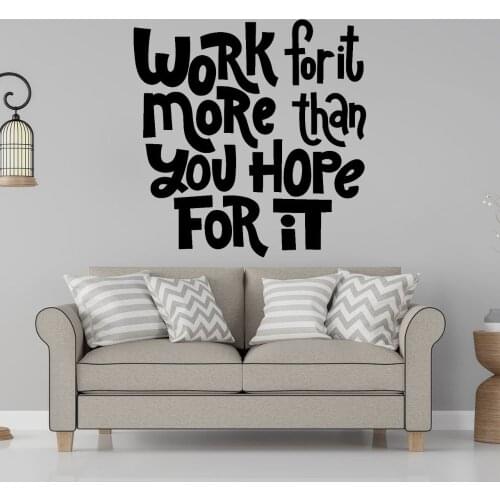 Work For It Wall Art Success Motivational Quote Design Sticker For Home Room Decoration A001595