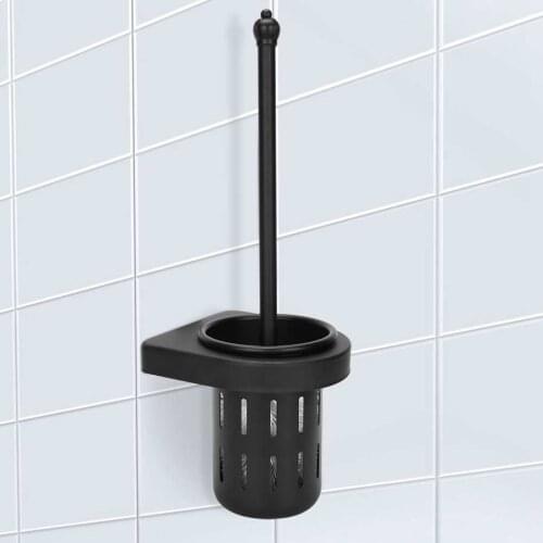 Wall-Mounted Toilet Brush & Holder Space Aluminum Toilet Brush Holder Space Saving WC Toilet Cleaning Tools Bathroom Supplies