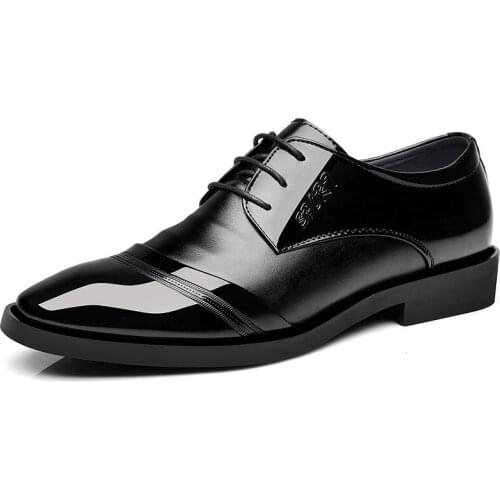 Mazefeng Brand 2020 Newly Mens Quality Patent Leather Shoes White Wedding Shoes Size 38-48 Black Leather Soft Man Dress Shoes