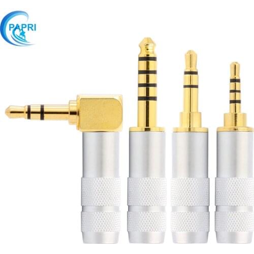 PAPRI Newest 3.5mm 2.5MM 4.4MM Balance DIY Headphone Plugs HiFi Repair Jack Connector Earphone Mobile Phone Gold Plated Plugs