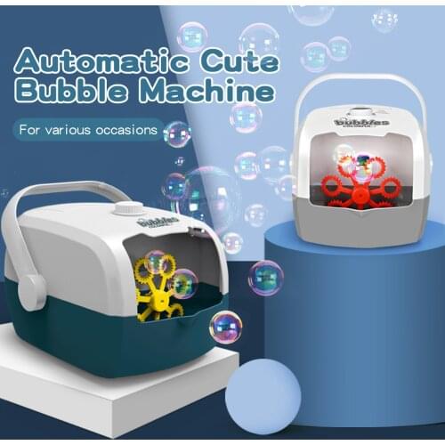 Fully Automatic Bubble Machine for Suitcase, One-key Bubble Blowing, Childrens Outdoor Rice Cooker, Bubble Blowing Toy