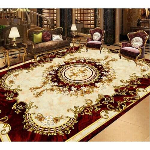 Beibehang European Style Ceiling Carpet Floor Painting Pattern Floor Painting Room Living Room Bedroom Bathroom 3D Floor photo
