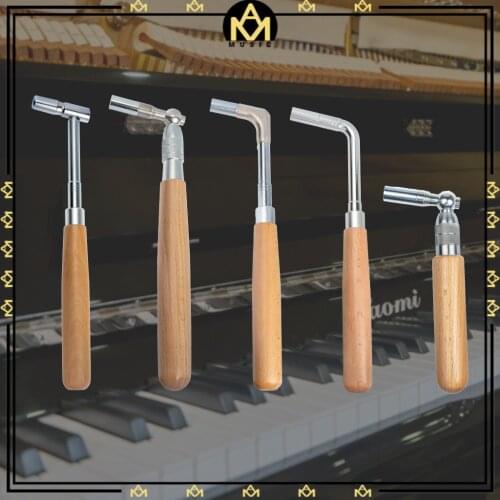 Professional Piano Wrench Maple Wood Handle Stainless Steel Hammer Tuner Tools Piano Tuning Tool