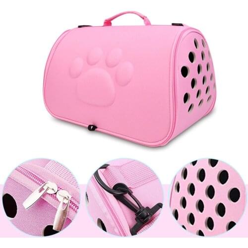Foldable Pet Dog Carrier Cage Transport Travel Cat Handbag Breathable Outdoor Puppy Carrying Bags With Dog Water Bottle