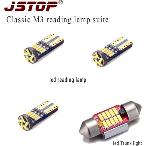 JSTOP 4piece/set led reading light T10 Trunk light W5W super bright 12V canbus festoon c5w Lights auto dome lamps 31mm led bulbs