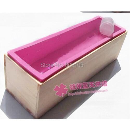 Toast / handmade soap cake mold / 1 wooden box + 1silicone mold /set Combo 1.2kg 26*7*7.7cm