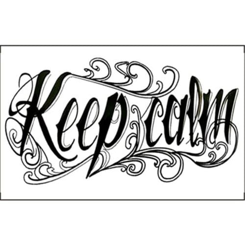 5PCS/lot Temporary Tattoo Sticker Large Fake Shoulder Body Arm Black 19CM LettersTattoo Strong Man Fashion