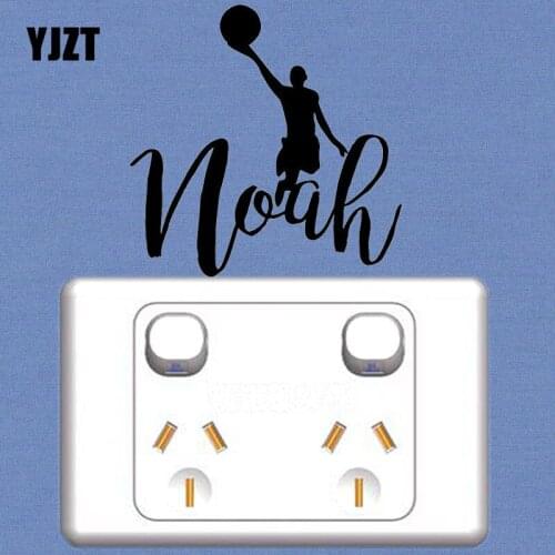 YJZT Basketball Name Wall Sticker Home Decoration Accessories Black 8SS-2487