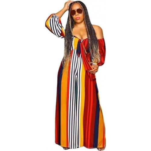 XL-5XL Plus Size Polyester Jumpsuit Dresses For Women New Ladies Dashiki Ankara Style Trousers Fashion Robe Africaine Jumpsuit