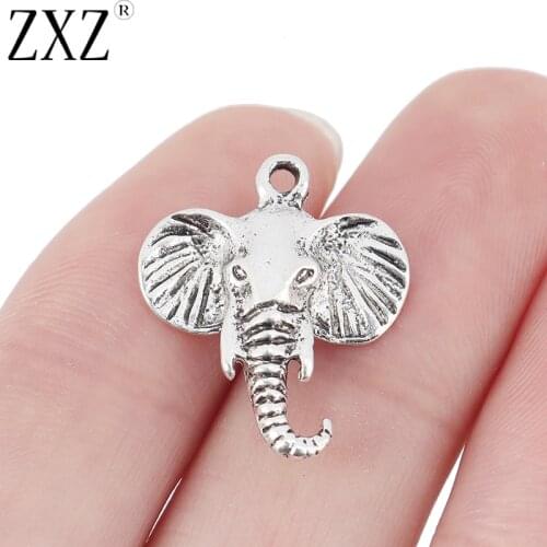 ZXZ 30pcs Tibetan Silver Lucky Elephant Charms Pendants Beads for Necklace Bracelet Jewelry Making Findings 23x19mm