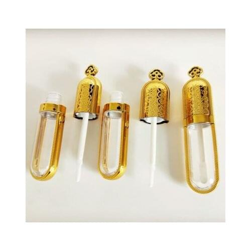 10/30/50/100pcs empty Plastic 5ml gold crown lip gloss tube
