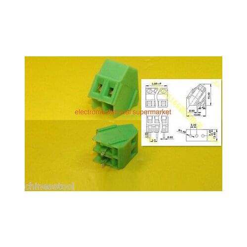 50pcs KF103-2P 2Pin Plug in Terminal Block Connector Panel 5.0mm pitch