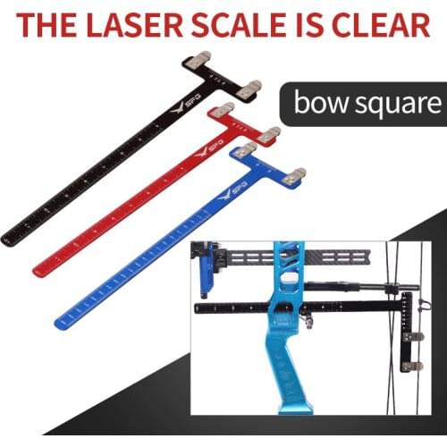 3 Colors Black/Red/Blue Aluminium High Hardness and Durable Archery Equipment Recurve Bow T Square Ruler