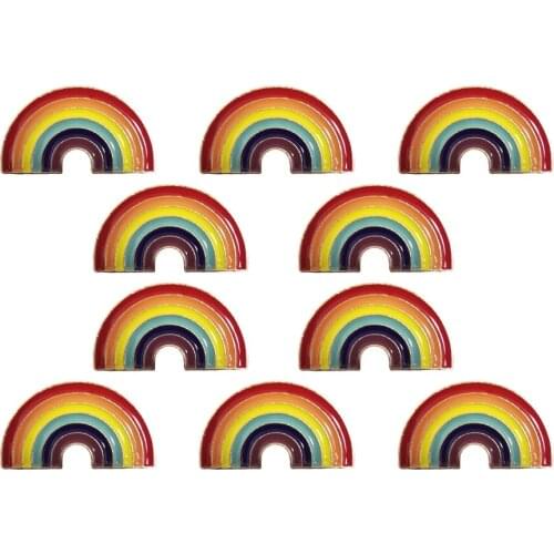 10Pcs Creative Rainbow Enamel Pin Metal Vintage Brooch Lapel Pins For Women Backpacks Bag Denim Jewelry Badge