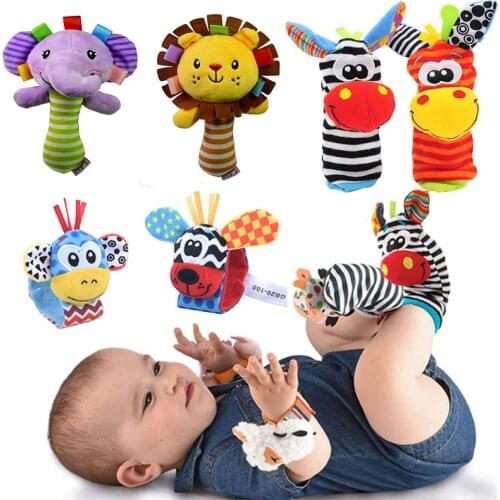 Make Sound Baby Rattle Stuffed Animal Baby Rattle Socks Wrist Plush Rattle Toys For Babies Newborn Sensory Baby Toys 0 12 Months