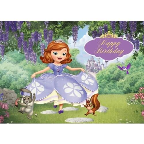 Disney Sophia Background Cloth Princess Birthday Party Decoration Background Wall Decoration Supplies Childrens Gifts