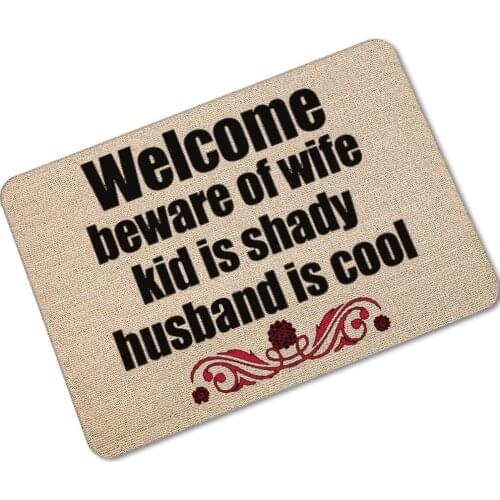 Welcome Floor Mats Rubber Printed Bathroom Kitchen Carpets Doormats Floor Mat for Living Room Anti-Slip Tapete