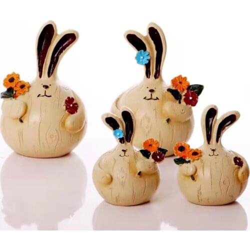 Figurines Garlic Rabbit Resin Crafts Ornaments Living Room Home Accessories Decor Creative Wedding Gifts Ornaments