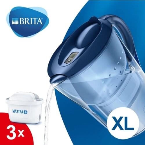 Original Guaranteed BRITA XL 3 Filter Water Purifier Jug White Blue Color 3 Pcs Filter Included טיפול במים לפי דרישה