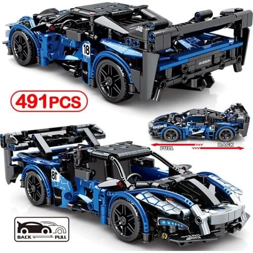 City Mechanical Drift Racing Car Model Building Blocks Technical Pull Back Supercar Sports Vehicle Bricks Toys For Boys Gifts