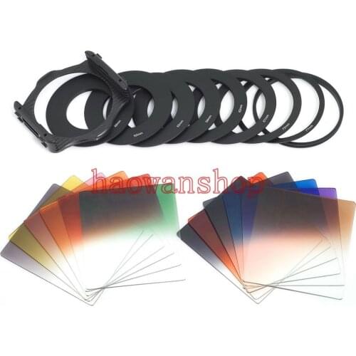 22in1 G.ND2 4 8 Graduated Color Filter+9 Adapter Ring Holder lens filter for Cokin P series Adapter