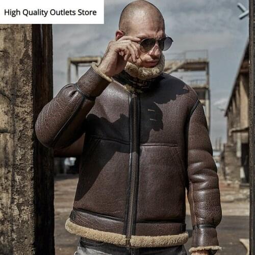 Genuine leather jacket men sheepskin coat outerwear man thick shearling real leather jackets original ecological fur coats short