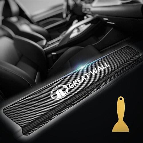 4ps for Great Wall Haval Hover Car Carbon Fiber Protect Stickers Look Car Door Plate sill scuff welcome pedal threshold Cover