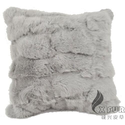 Free Shipping CX-D-28 40x40cm Home Decora Rabbit Fur Pillow Cushion Cover