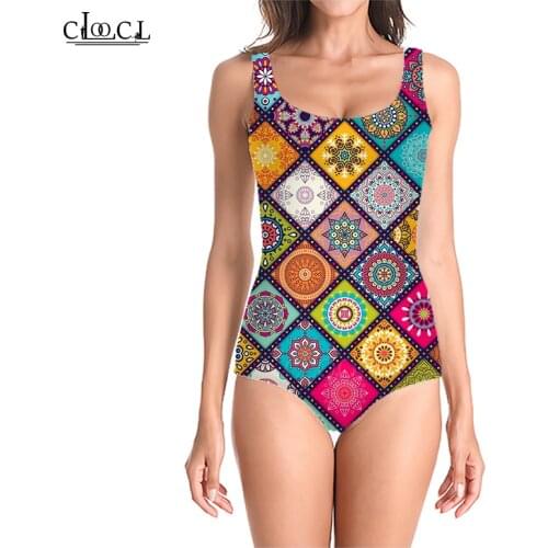 CLOOCL Newest Bohemian Tribal Totem 3D Print Fashion Sleeveless Sexy One-Piece Swimwear Summer Ladies Beachwear Swimsuits
