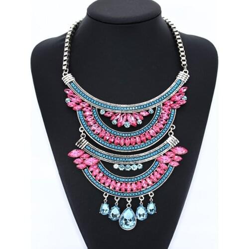 New Women Charm Fashion Jewelry Crystal Statement Necklace Pendants Factory Price Wholesale Drop Shipping