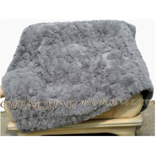 CX-D-30-S Sofa Blanket Custom Made Patchwork Rabbit Fur Cover Rabbit Fur Throw Blanket Mat Area Rug