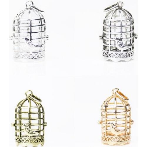 Retro Aroma Diffuser Necklace Birdcage Open Cage Pendant Perfume Essential Oil Aromatherapy Locket Pendant DIY Making Accessorie