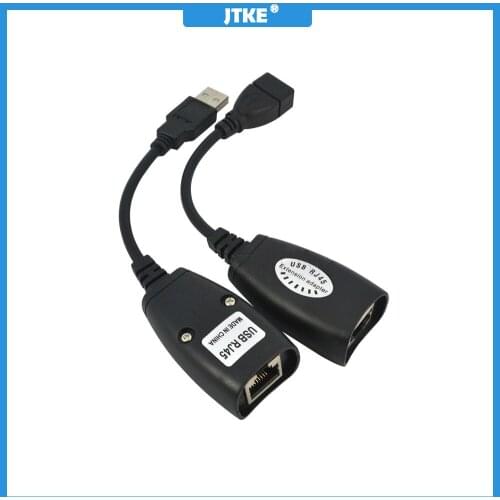 USB 2.0 Male To Female Cat6 Cat5 Cat5e 6 Rj45 LAN Ethernet Network Extender Extension Repeater Adapter Converter Cable