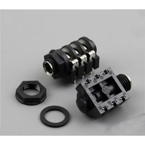 PJ-609A silver plated 6.35 headphone jack 6 foot pin 6.35MM socket female socket