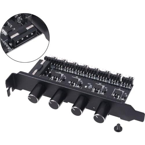 PC 1/4 Knob Cooling Fan Hub Sata Power Supply Adapter Speed Controller for Computer Case Hdd Vga Pwm Pci