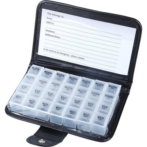 Portable Large Capacity Storage Pill Case 7 Days Weekly 28 Holster Square PP Pill Box Travel Convenient Medicine Organizer