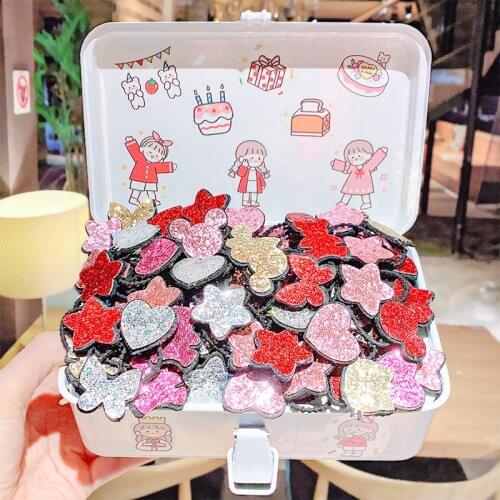 10PCS Girl Cute Sequins New Headband Elastic Hairband Flashing Hair Tie Cartoon Star Hair Scrunchies Fashion Hair Accessories