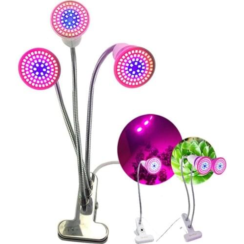 3-head 72 LED Plant flower Grow light Hydro indoor veg growing Lamp vegetable Holder E27 For greenhouse growbox growth Veg