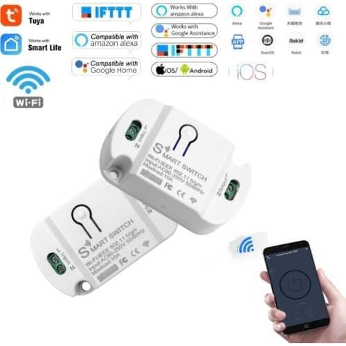 Tuya Wifi Smart Connection Smart Wireless Remote Switch Light Timeing Controller Module Work With Alexa Google Assistant IFTTT