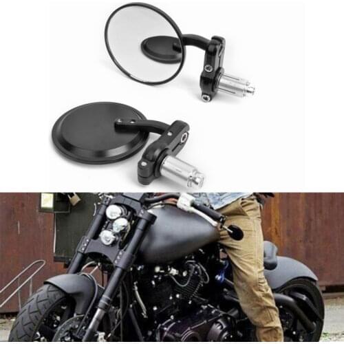 Universal 7/8" Round Bar End Rear Mirrors Moto Motorcycle Motorbike Scooters Rearview Mirror Side View Mirrors Cafe Racer